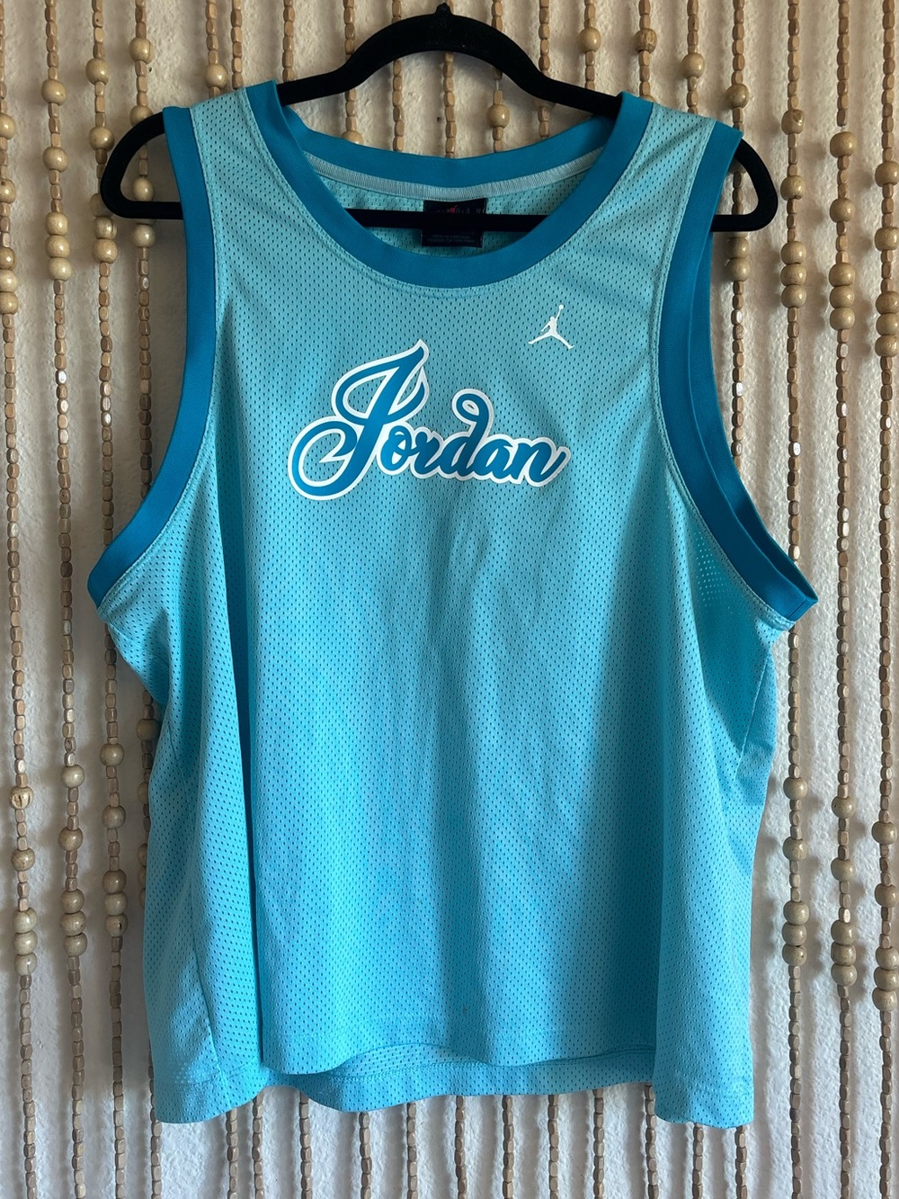 Nike Jordan Logo Blue Net Sleeveless Basketball Jersey